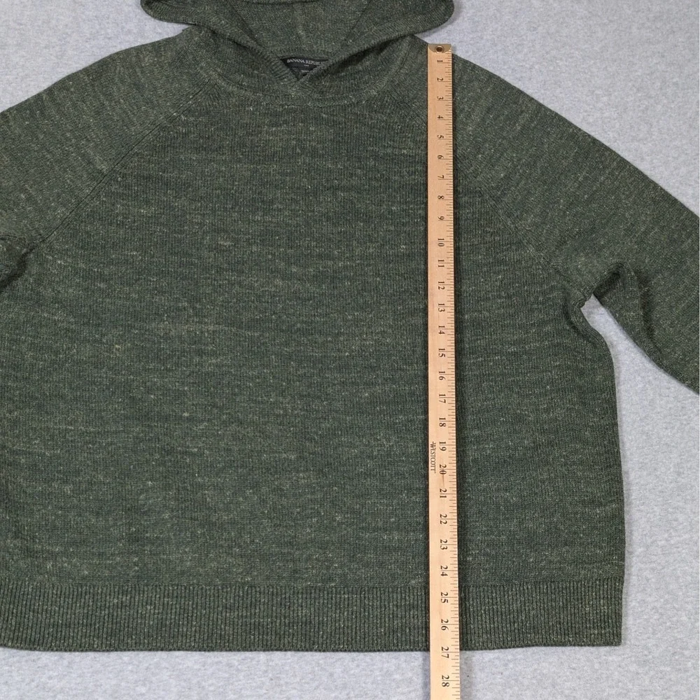 Banana Republic Knitted Popover Hoodie Sweater Mens 2XL XXL Pullover Green New